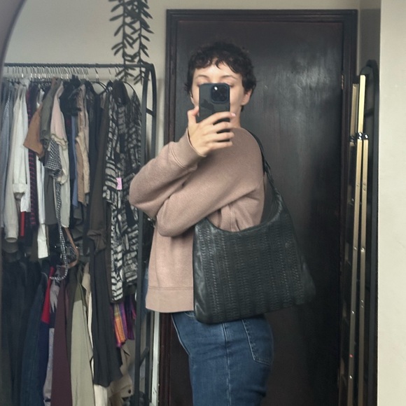 Lilla Lane Black Leather Shoulder Bag Vintage - Picture 12 of 13